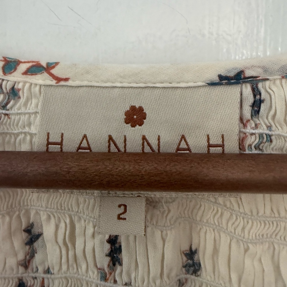 Ivory Floral Peasant Blouse - Women Tops - Picture 7 of 8